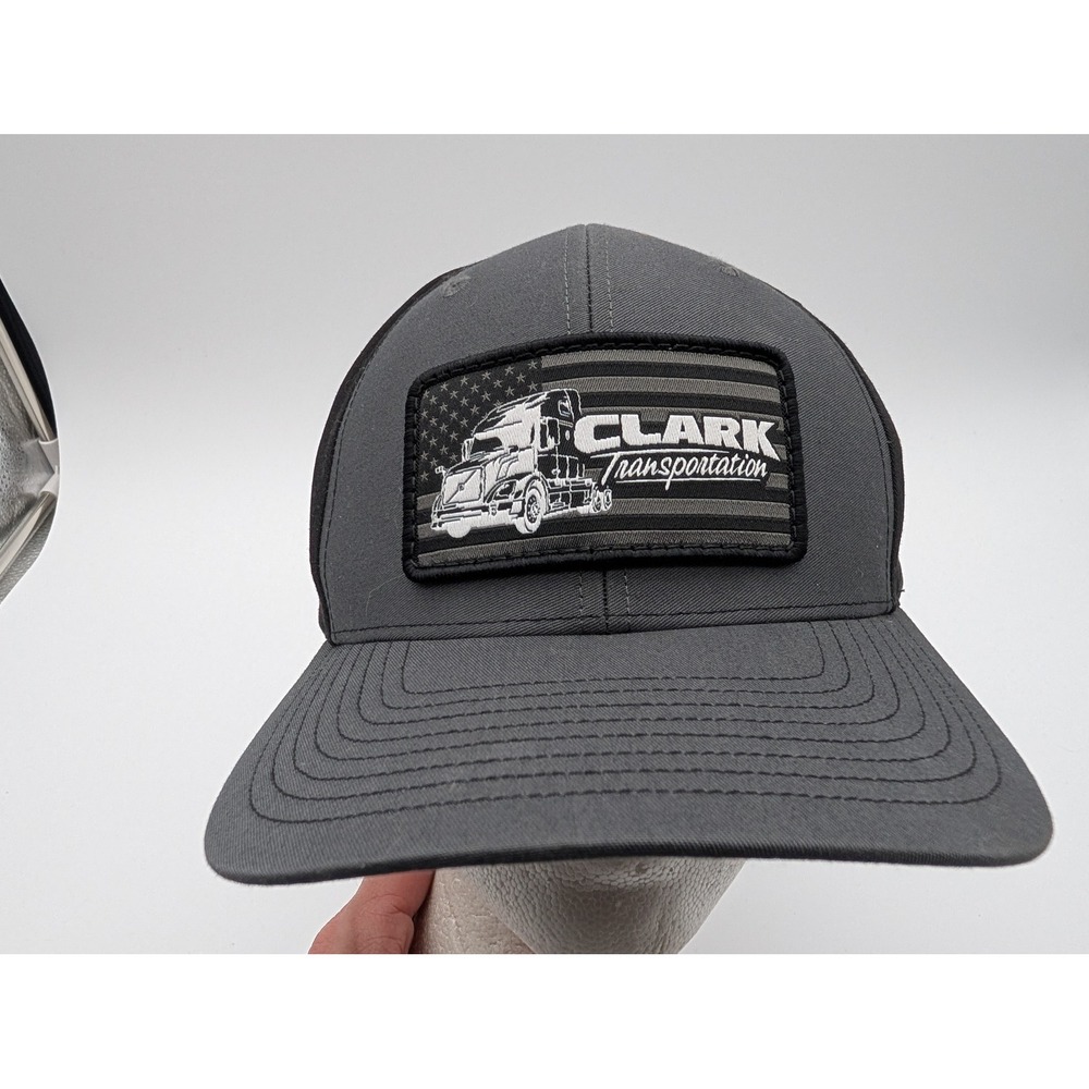 Richardson 312 Snapback Hat Clark Transportation Trucker Cap Charcoal Black